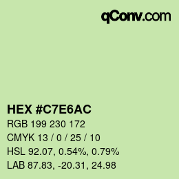 Color code: HEX #C7E6AC | qconv.com