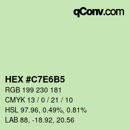 Farbcode: HEX #C7E6B5 | qconv.com