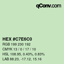 Color code: HEX #C7E6C0 | qconv.com