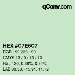 Color code: HEX #C7E6C7 | qconv.com