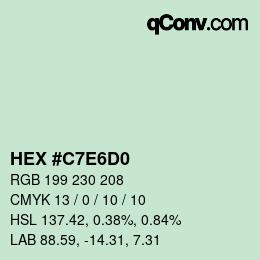 Color code: HEX #C7E6D0 | qconv.com