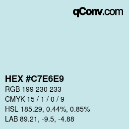Color code: HEX #C7E6E9 | qconv.com