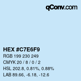 Color code: HEX #C7E6F9 | qconv.com