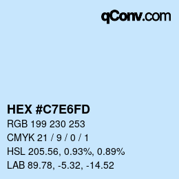 Color code: HEX #C7E6FD | qconv.com