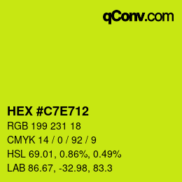 Color code: HEX #C7E712 | qconv.com