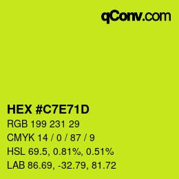 Color code: HEX #C7E71D | qconv.com
