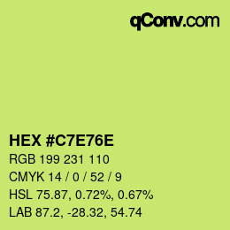 Color code: HEX #C7E76E | qconv.com