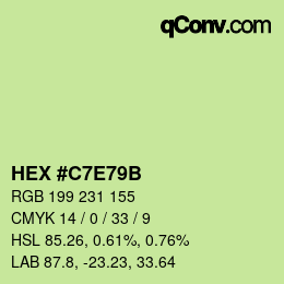 Color code: HEX #C7E79B | qconv.com