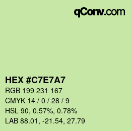 Farbcode: HEX #C7E7A7 | qconv.com