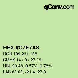 カラーコード: HEX #C7E7A8 | qconv.com