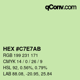Color code: HEX #C7E7AB | qconv.com