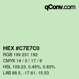 Color code: HEX #C7E7C0 | qconv.com