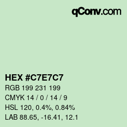 Color code: HEX #C7E7C7 | qconv.com