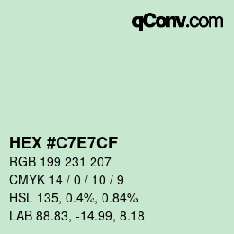 Color code: HEX #C7E7CF | qconv.com
