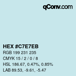 Color code: HEX #C7E7EB | qconv.com