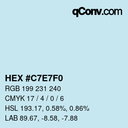 颜色代码: HEX #C7E7F0 | qconv.com