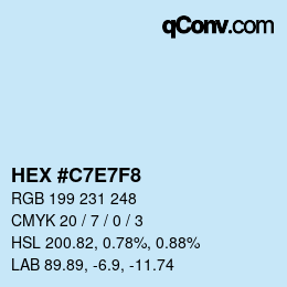 Farbcode: HEX #C7E7F8 | qconv.com