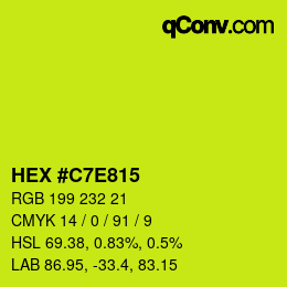 Color code: HEX #C7E815 | qconv.com