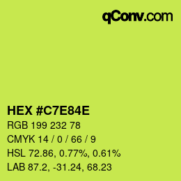 Color code: HEX #C7E84E | qconv.com