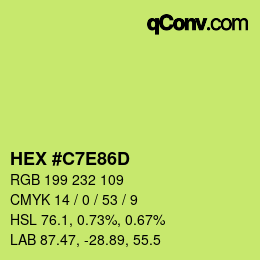 Color code: HEX #C7E86D | qconv.com