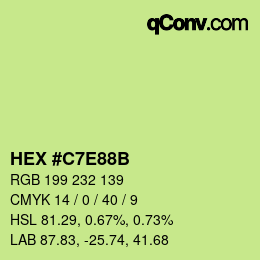 Color code: HEX #C7E88B | qconv.com