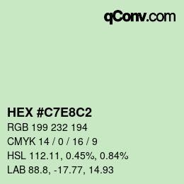カラーコード: HEX #C7E8C2 | qconv.com