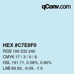 カラーコード: HEX #C7E8F0 | qconv.com