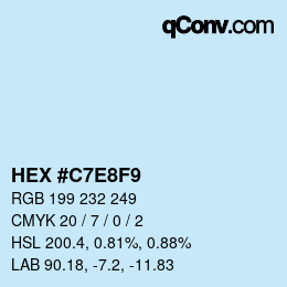 Color code: HEX #C7E8F9 | qconv.com