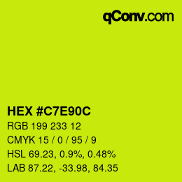 Color code: HEX #C7E90C | qconv.com