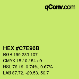 Color code: HEX #C7E96B | qconv.com