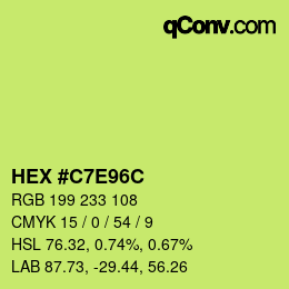 Color code: HEX #C7E96C | qconv.com