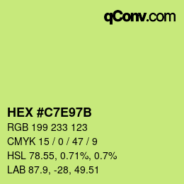 Color code: HEX #C7E97B | qconv.com
