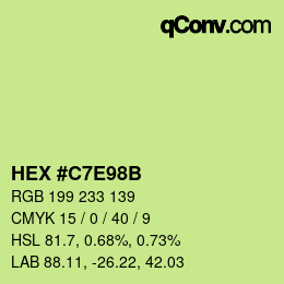 Color code: HEX #C7E98B | qconv.com