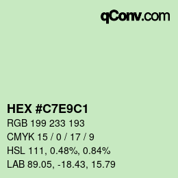Farbcode: HEX #C7E9C1 | qconv.com