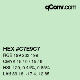 Color code: HEX #C7E9C7 | qconv.com