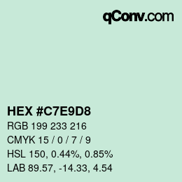 Color code: HEX #C7E9D8 | qconv.com