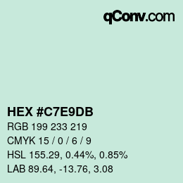 カラーコード: HEX #C7E9DB | qconv.com