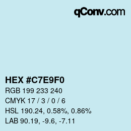 カラーコード: HEX #C7E9F0 | qconv.com