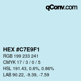 Color code: HEX #C7E9F1 | qconv.com