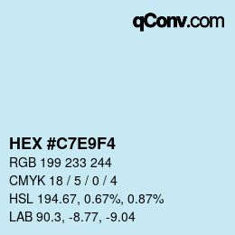 Farbcode: HEX #C7E9F4 | qconv.com