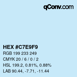Color code: HEX #C7E9F9 | qconv.com