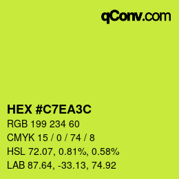 Color code: HEX #C7EA3C | qconv.com