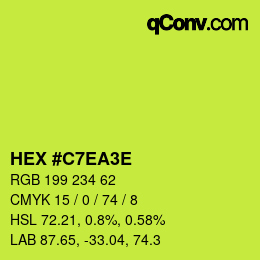 Color code: HEX #C7EA3E | qconv.com