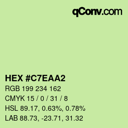 Color code: HEX #C7EAA2 | qconv.com