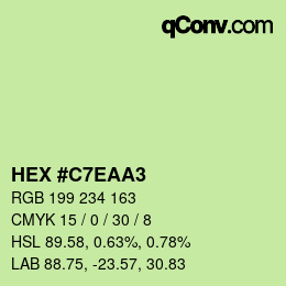 Color code: HEX #C7EAA3 | qconv.com