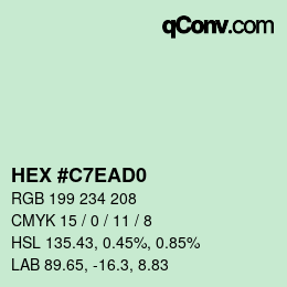 Color code: HEX #C7EAD0 | qconv.com