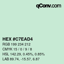 Color code: HEX #C7EAD4 | qconv.com
