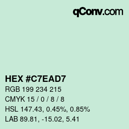 Color code: HEX #C7EAD7 | qconv.com