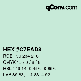 Color code: HEX #C7EAD8 | qconv.com