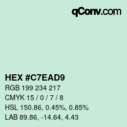 Color code: HEX #C7EAD9 | qconv.com